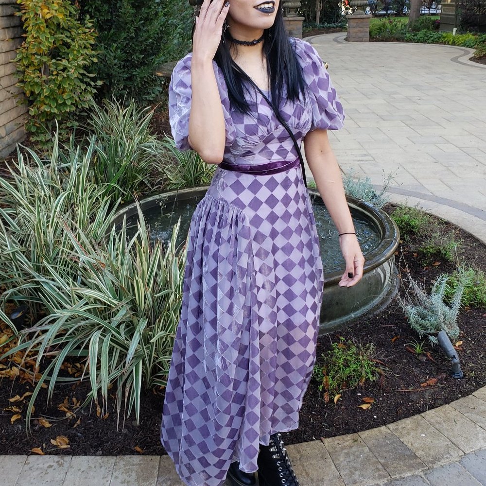 ‼️SOLD IN DEPOP‼️DaysofEsme purple harlequin dress 🌿💜